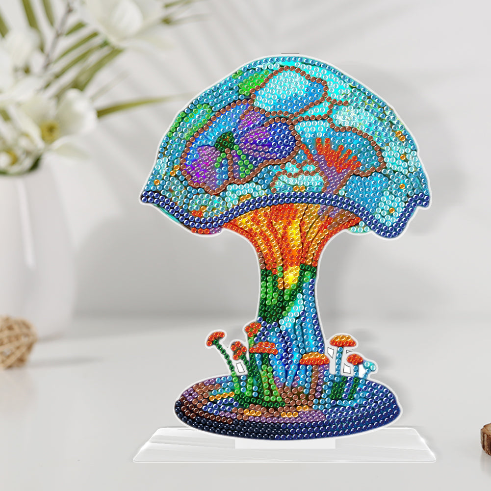 DIY Crystal Diamond Ornament Acrylic Mushroom Diamond Mosaic Ornaments Kids Gift