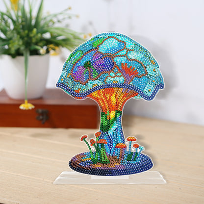 DIY Crystal Diamond Ornament Acrylic Mushroom Diamond Mosaic Ornaments Kids Gift