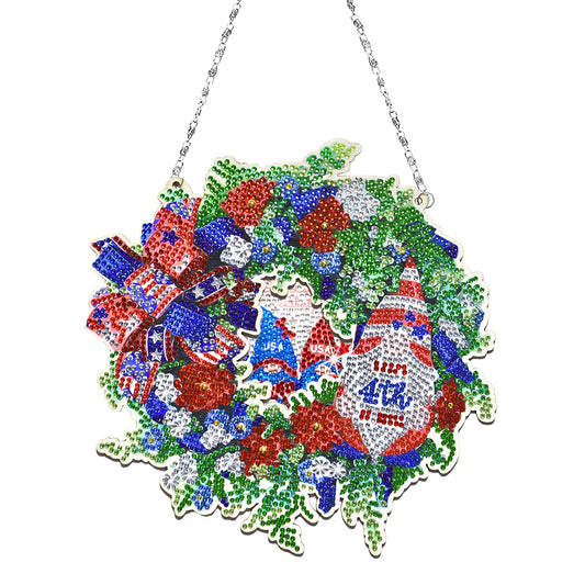 Resin Crystal Diamond Drawing Wreath Home Ornaments DIY Art Craft for Kids Adult