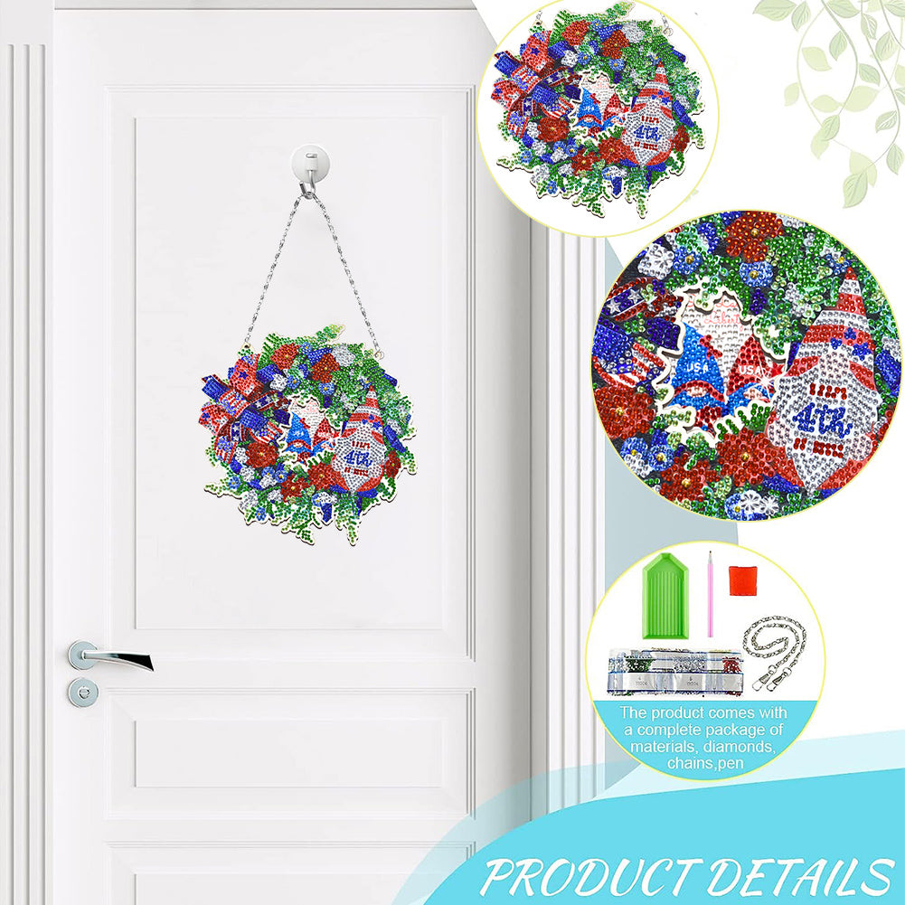 Resin Crystal Diamond Drawing Wreath Home Ornaments DIY Art Craft for Kids Adult