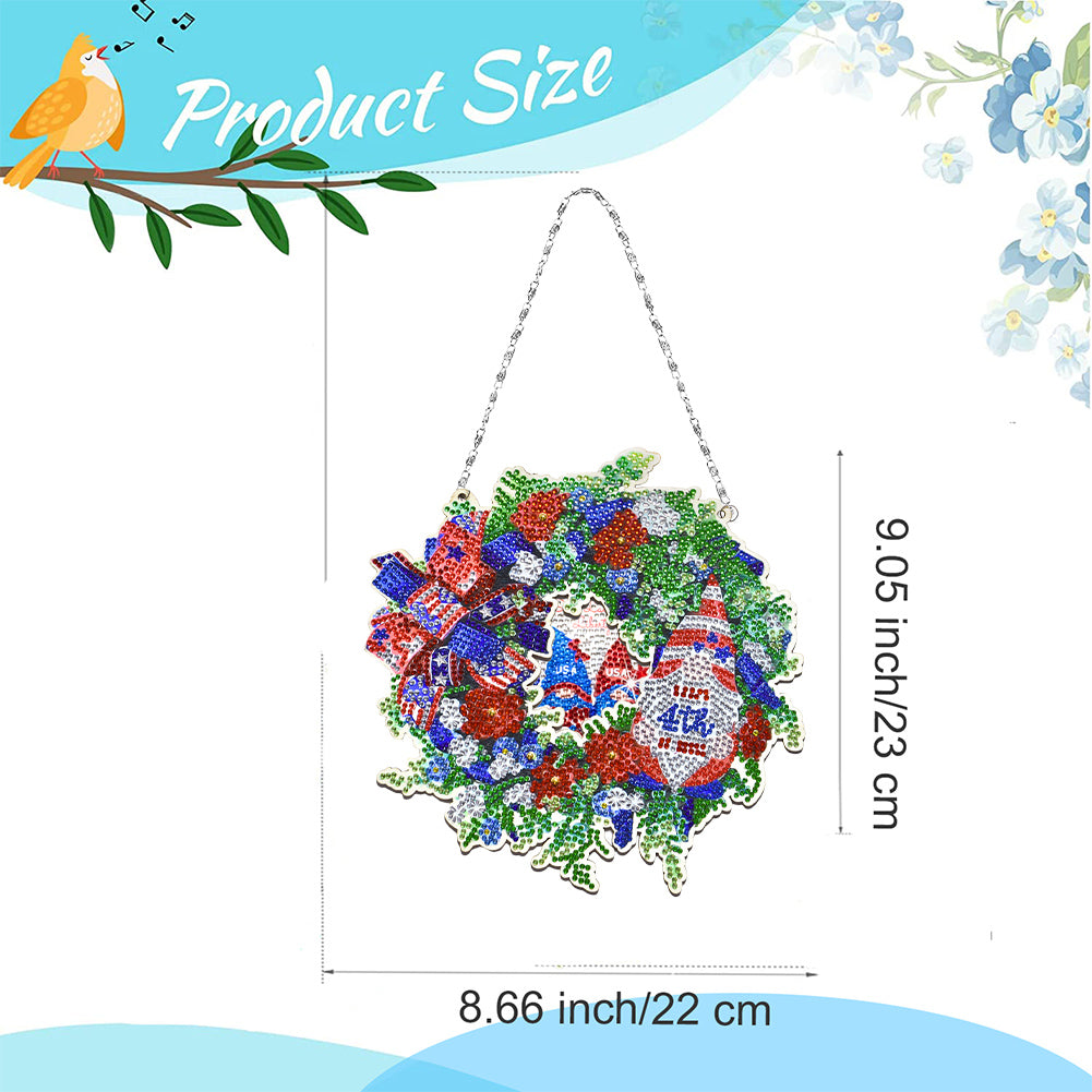 Resin Crystal Diamond Drawing Wreath Home Ornaments DIY Art Craft for Kids Adult