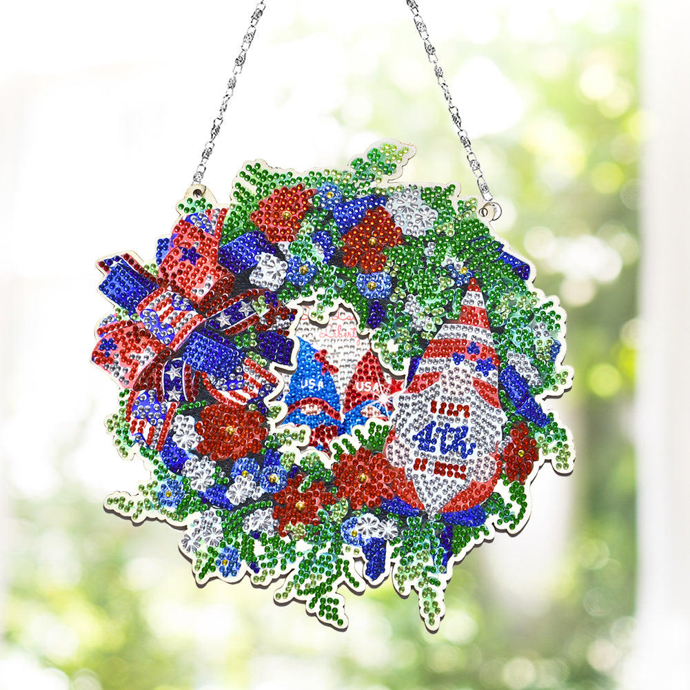 Resin Crystal Diamond Drawing Wreath Home Ornaments DIY Art Craft for Kids Adult