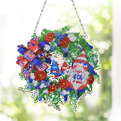 Resin Crystal Diamond Drawing Wreath Home Ornaments DIY Art Craft for Kids Adult