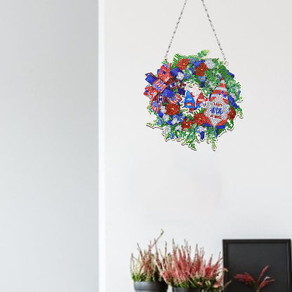 Resin Crystal Diamond Drawing Wreath Home Ornaments DIY Art Craft for Kids Adult