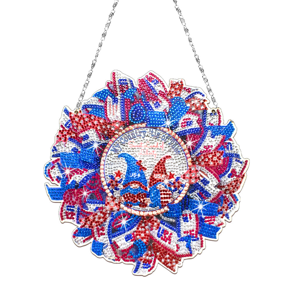 Resin Crystal Diamond Drawing Wreath Home Ornaments DIY Art Craft for Kids Adult