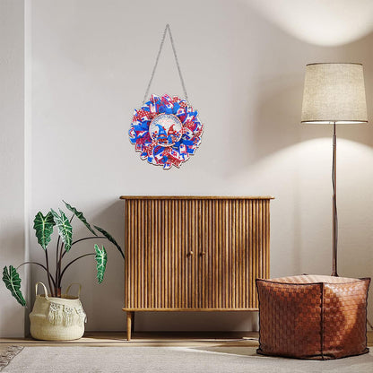 Resin Crystal Diamond Drawing Wreath Home Ornaments DIY Art Craft for Kids Adult