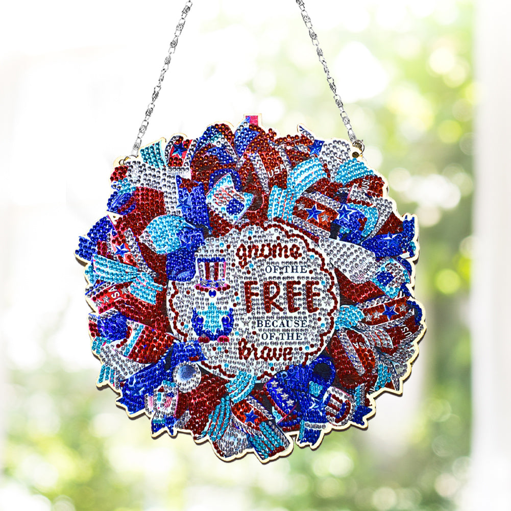 Resin Crystal Diamond Drawing Wreath Home Ornaments DIY Art Craft for Kids Adult