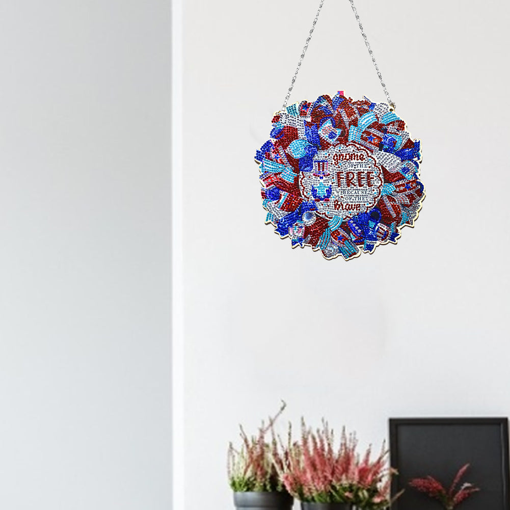 Resin Crystal Diamond Drawing Wreath Home Ornaments DIY Art Craft for Kids Adult