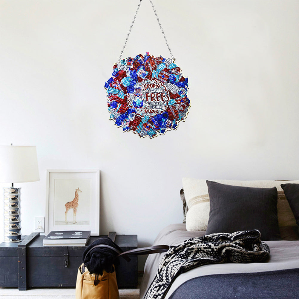 Resin Crystal Diamond Drawing Wreath Home Ornaments DIY Art Craft for Kids Adult