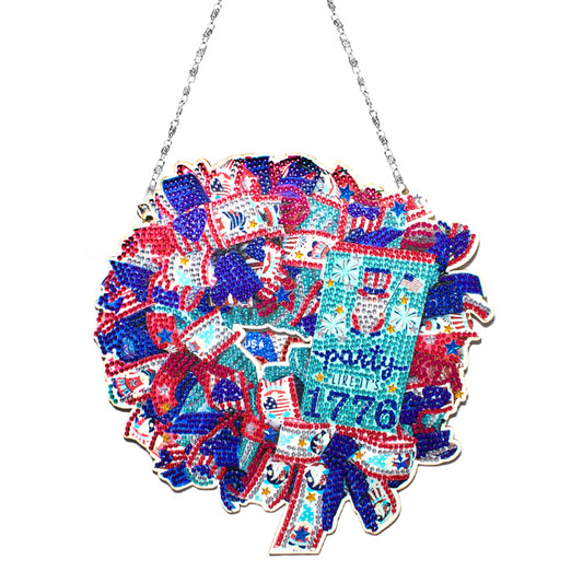 Resin Crystal Diamond Drawing Wreath Home Ornaments DIY Art Craft for Kids Adult