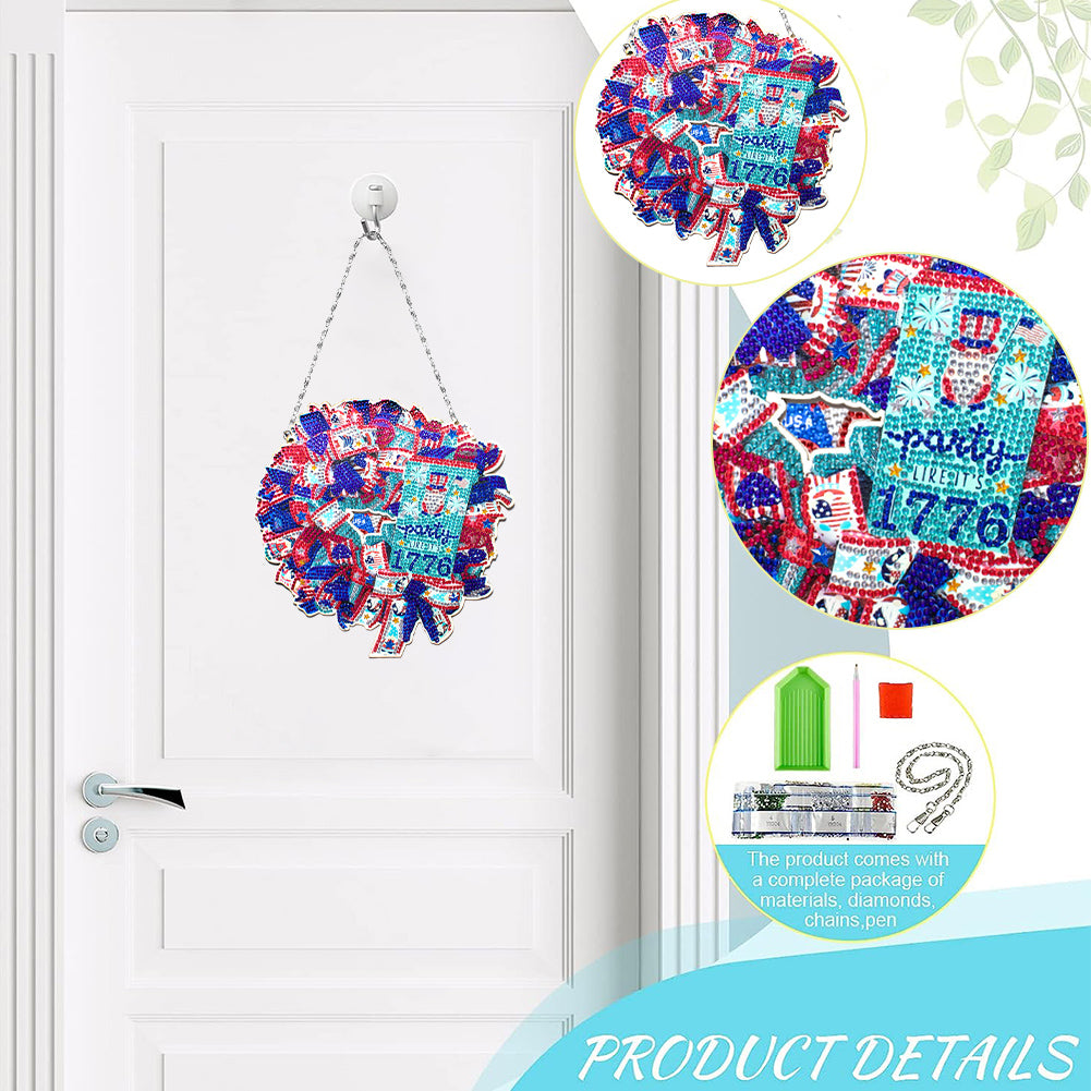 Resin Crystal Diamond Drawing Wreath Home Ornaments DIY Art Craft for Kids Adult