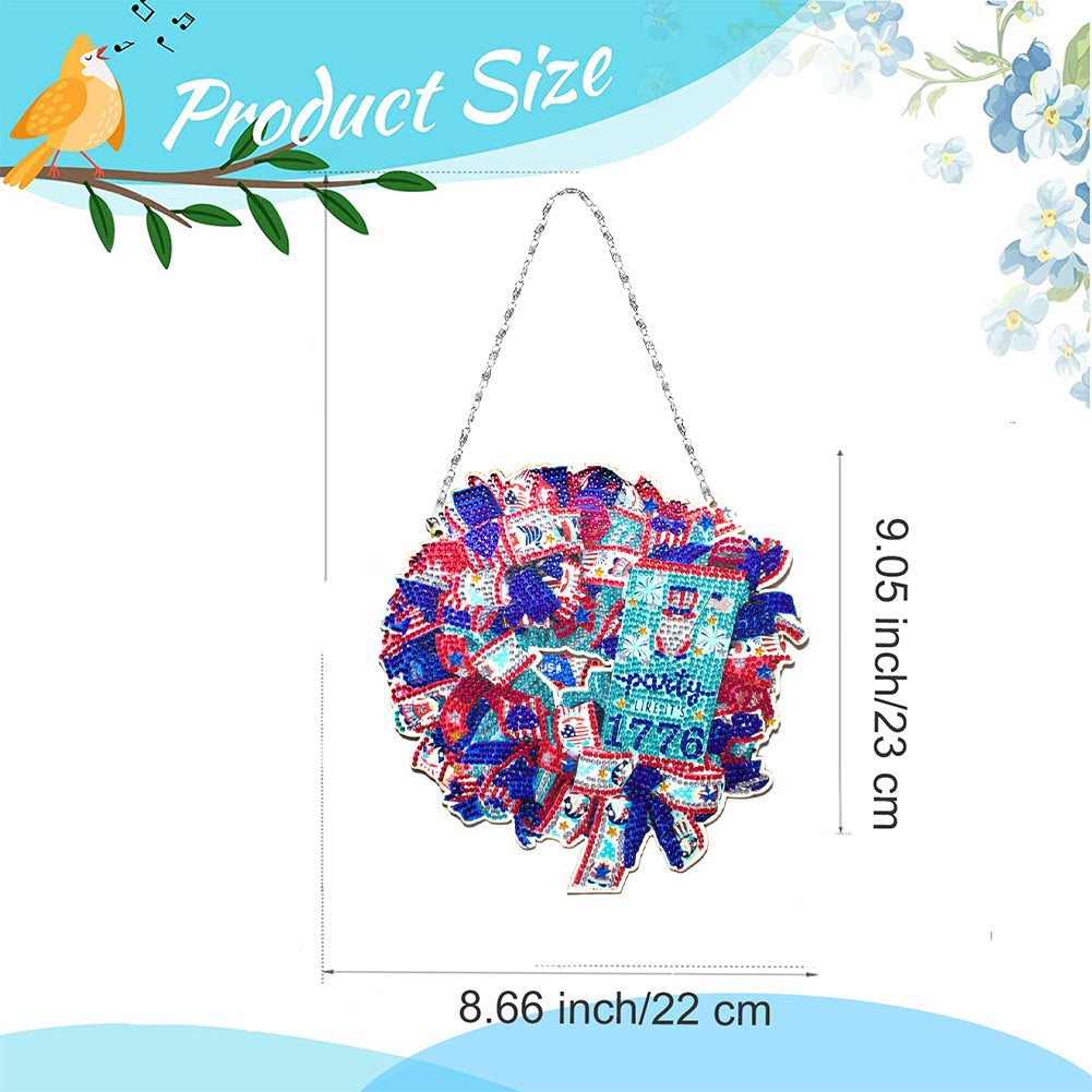 Resin Crystal Diamond Drawing Wreath Home Ornaments DIY Art Craft for Kids Adult