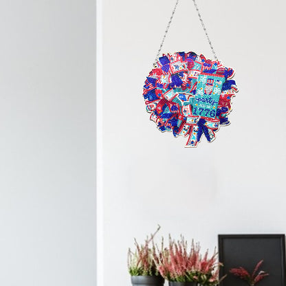 Resin Crystal Diamond Drawing Wreath Home Ornaments DIY Art Craft for Kids Adult