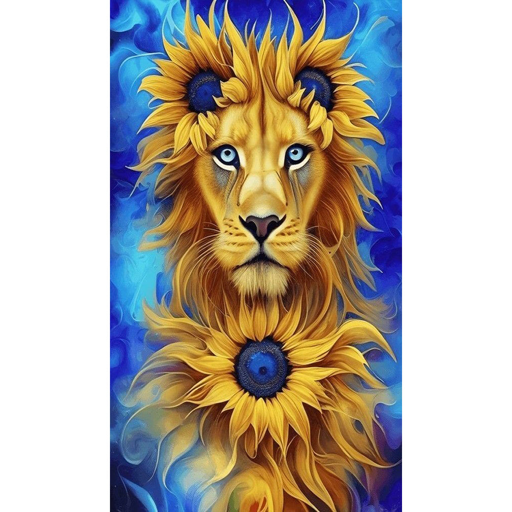 Sunflower Lion - Full Round Drill Diamond Painting 40*70CM