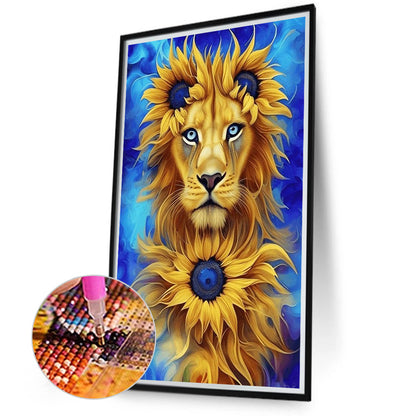 Sunflower Lion - Full Round Drill Diamond Painting 40*70CM