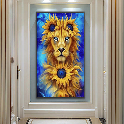 Sunflower Lion - Full Round Drill Diamond Painting 40*70CM