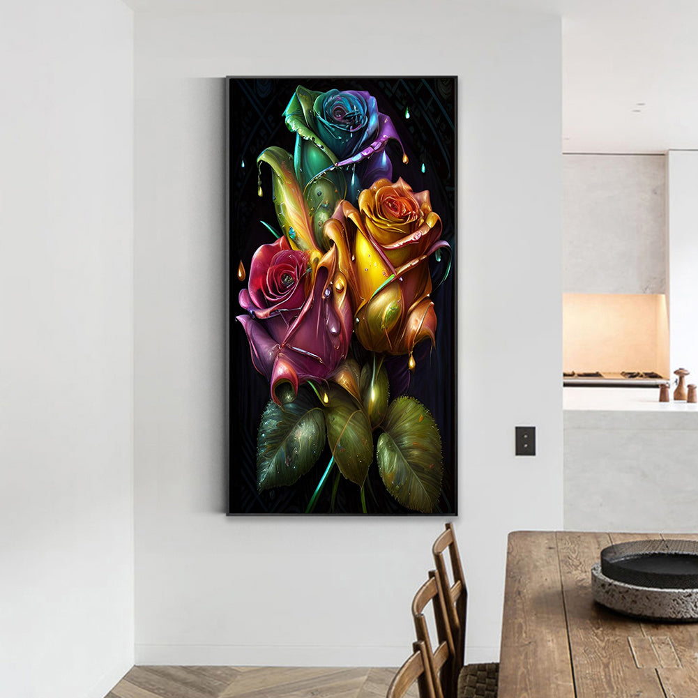 Colorful Rose Bouquet - Full Round Drill Diamond Painting 40*70CM