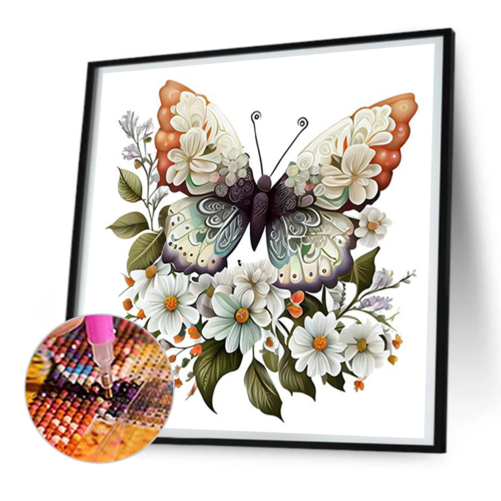 Butterfly - Full Round Drill Diamond Painting 30*30CM