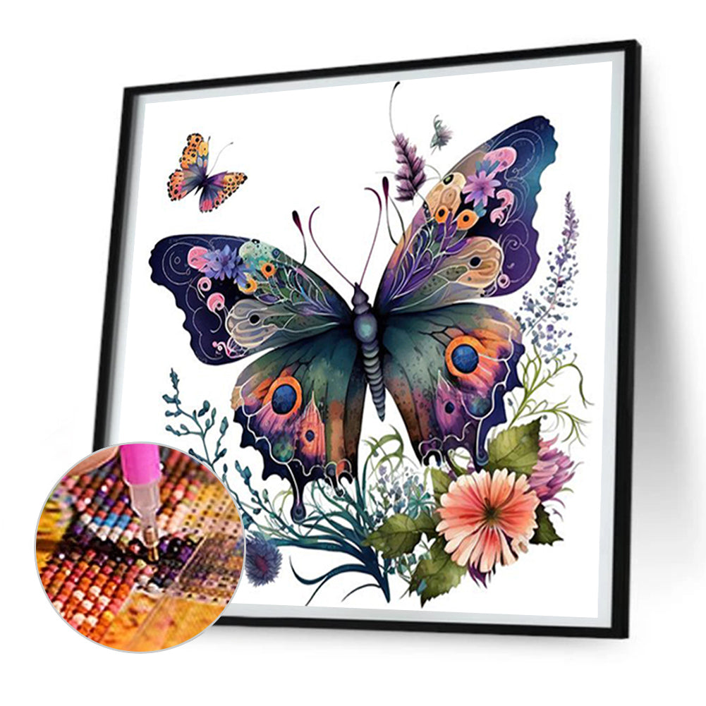 Butterfly - Full Round Drill Diamond Painting 30*30CM