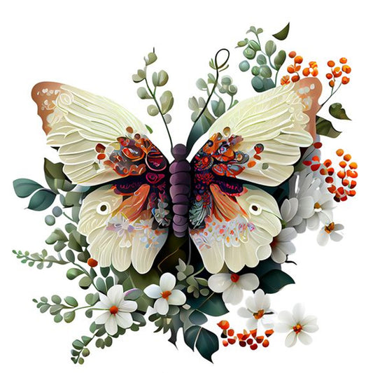 Butterfly - Full Round Drill Diamond Painting 30*30CM