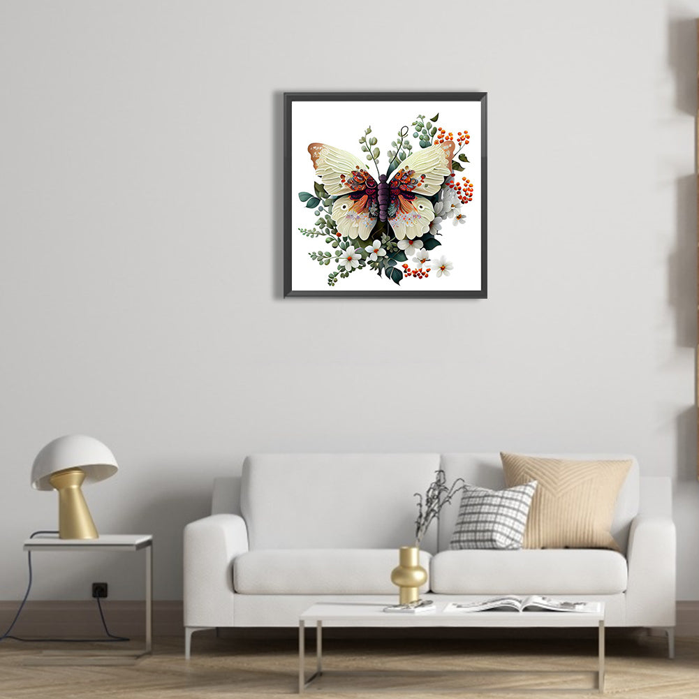 Butterfly - Full Round Drill Diamond Painting 30*30CM