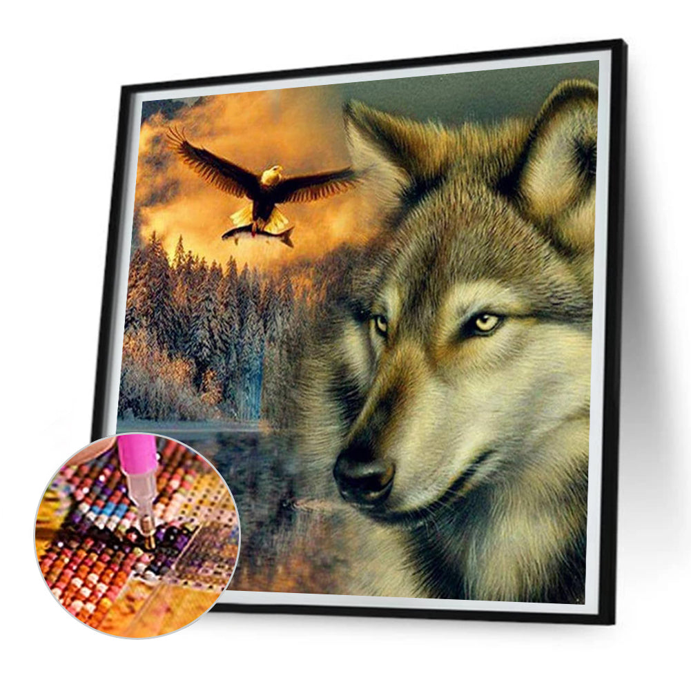 Eagle And Wolf - Full Round Drill Diamond Painting 30*30CM