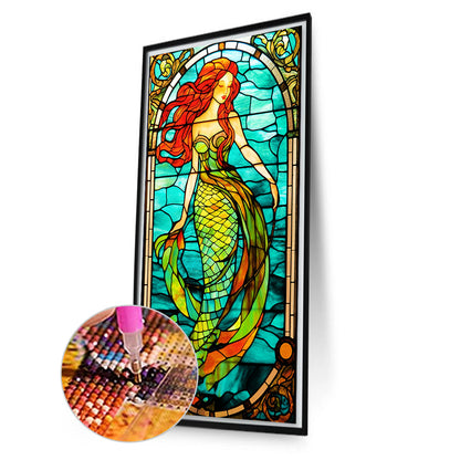 Mermaid Princess Glass Painting - Full Square Drill Diamond Painting 40*70CM