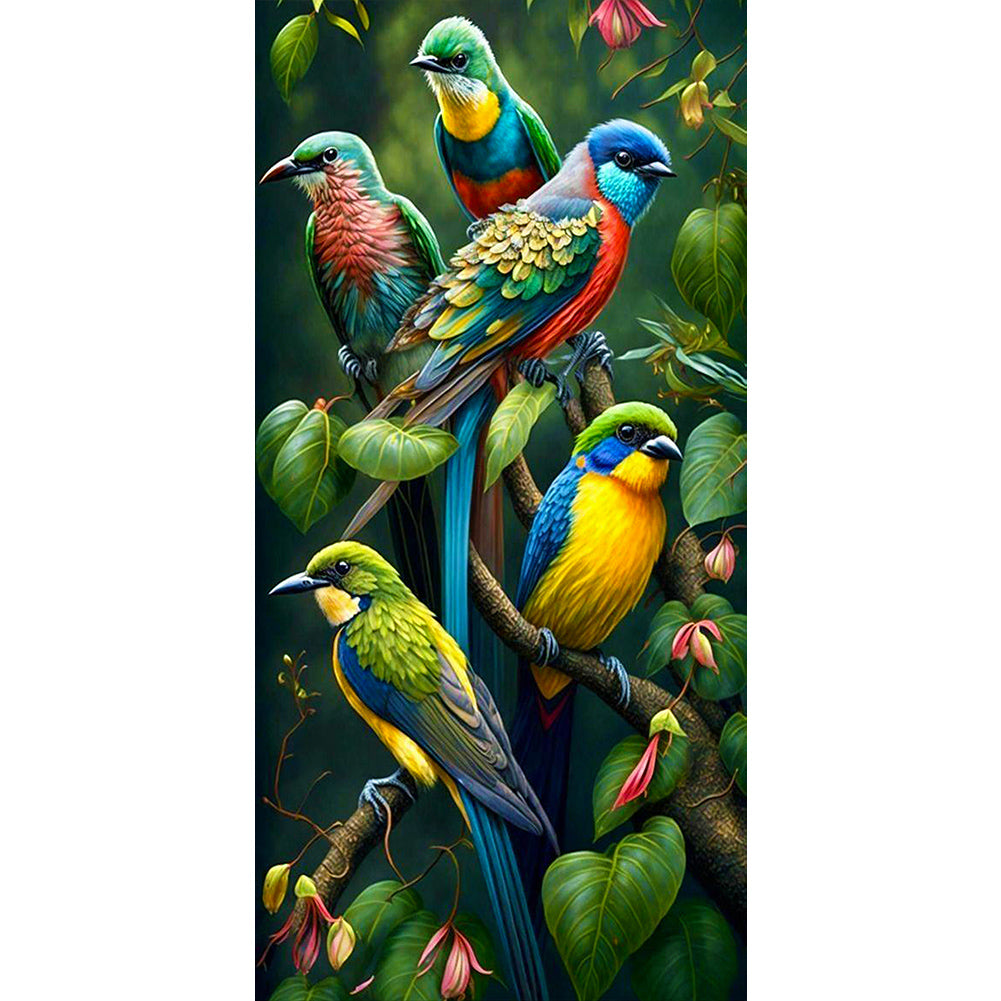 Blue Bird - Full Round Drill Diamond Painting 40*80CM