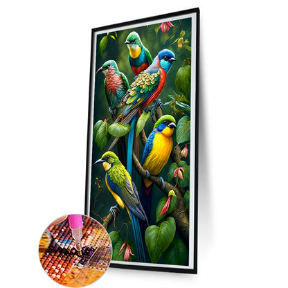 Blue Bird - Full Round Drill Diamond Painting 40*80CM