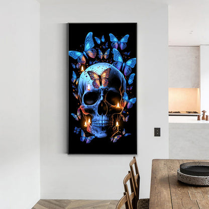 Flower Skull - Full Round Drill Diamond Painting 40*70CM