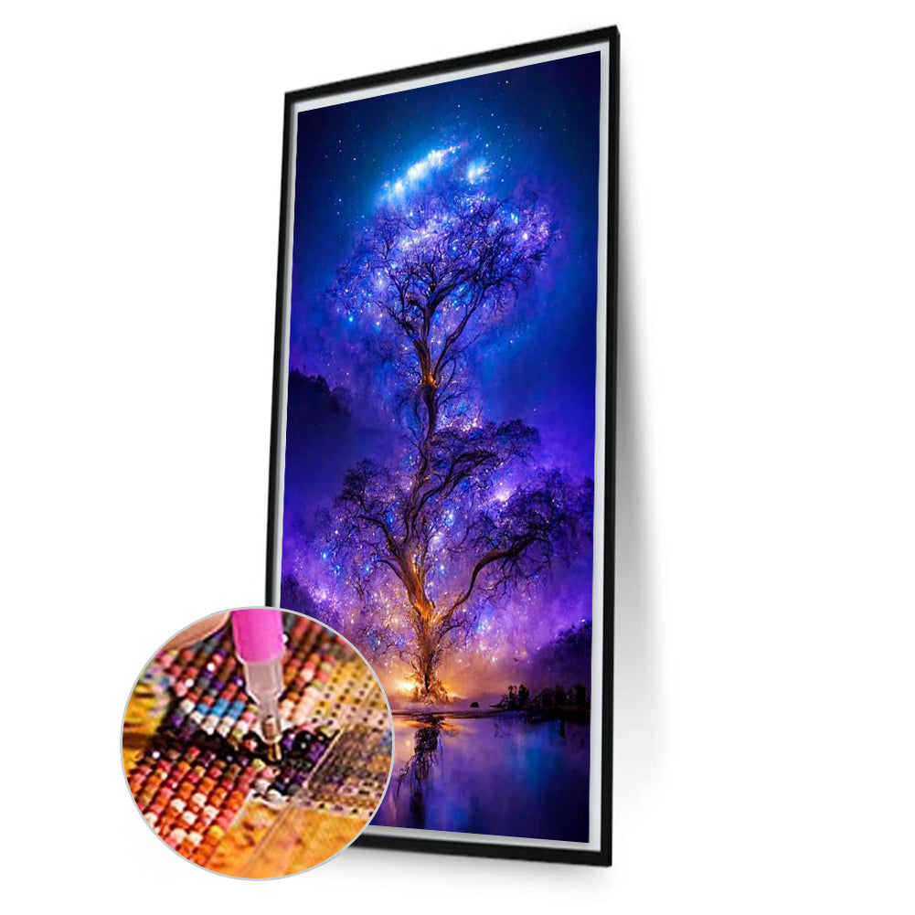 Aurora Star Tree - Full Square Drill Diamond Painting 40*70CM