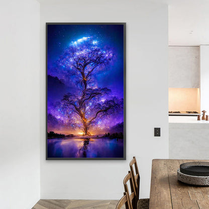 Aurora Star Tree - Full Square Drill Diamond Painting 40*70CM