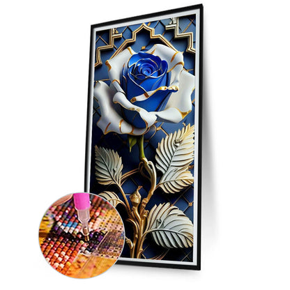 Metallic Blue Rose - Full Square Drill Diamond Painting 40*80CM