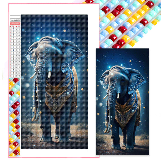 Night Sky Elephant - Full Square Drill Diamond Painting 40*80CM