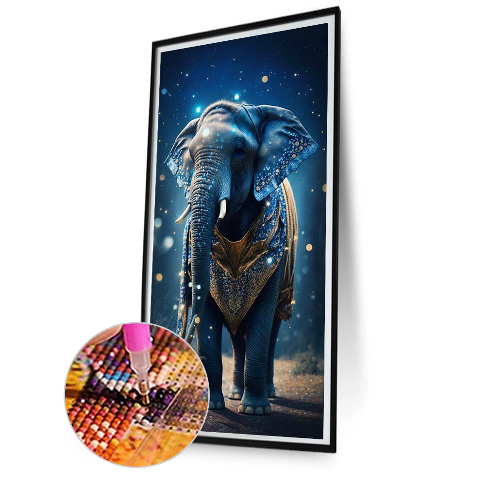 Night Sky Elephant - Full Square Drill Diamond Painting 40*80CM