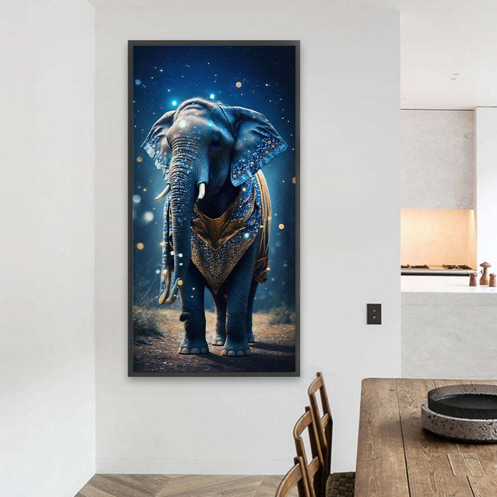 Night Sky Elephant - Full Square Drill Diamond Painting 40*80CM