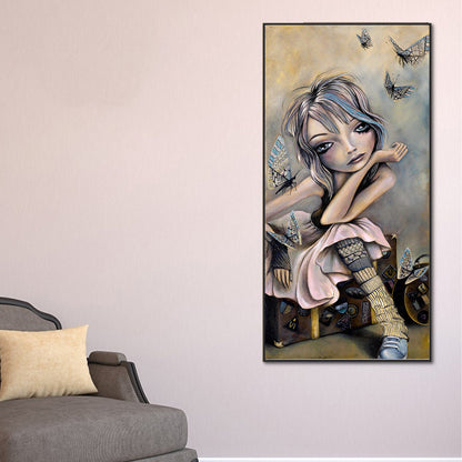 Abstract Art Girl - Full Round Drill Diamond Painting 40*80CM