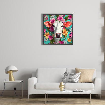 Cow Head - Full Round Drill Diamond Painting 30*30CM