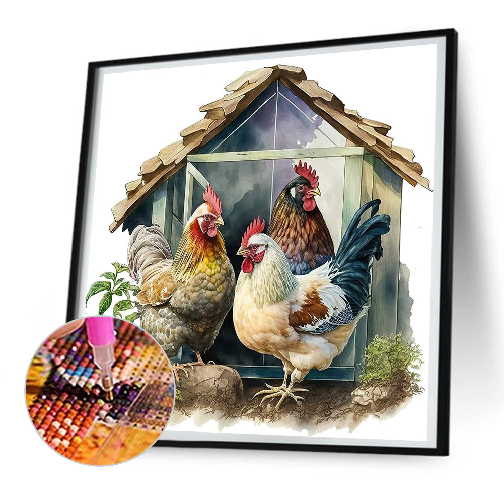 Chicken Coop - Full Round Drill Diamond Painting 30*30CM