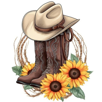 Cowboy Hat - Full Round Drill Diamond Painting 30*30CM