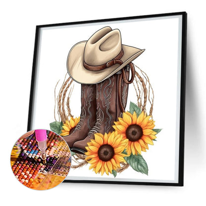 Cowboy Hat - Full Round Drill Diamond Painting 30*30CM