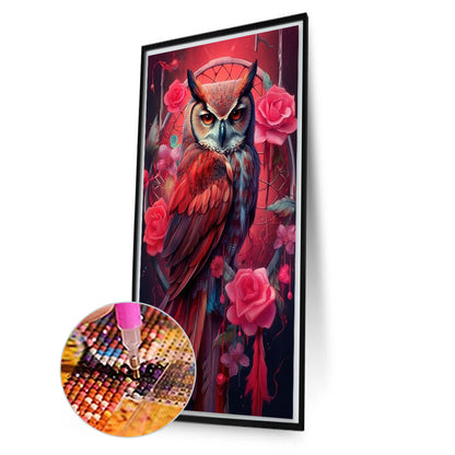 Red Owl - Full Square Drill Diamond Painting 40*70CM