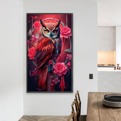 Red Owl - Full Square Drill Diamond Painting 40*70CM