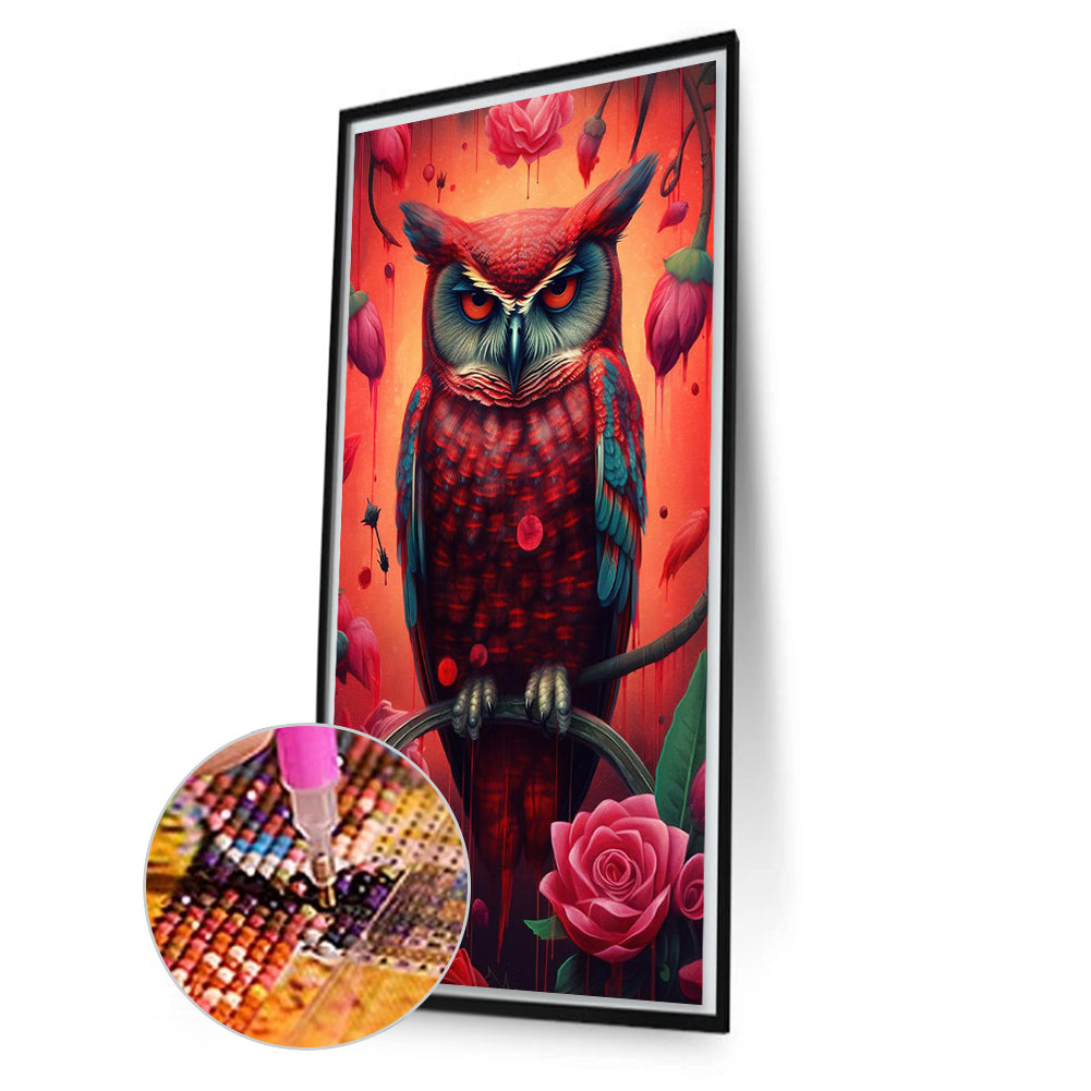 Red Owl - Full Square Drill Diamond Painting 40*70CM