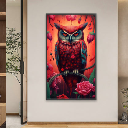 Red Owl - Full Square Drill Diamond Painting 40*70CM