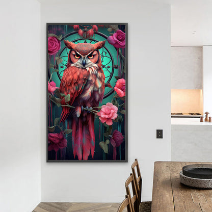 Red Owl - Full Square Drill Diamond Painting 40*70CM