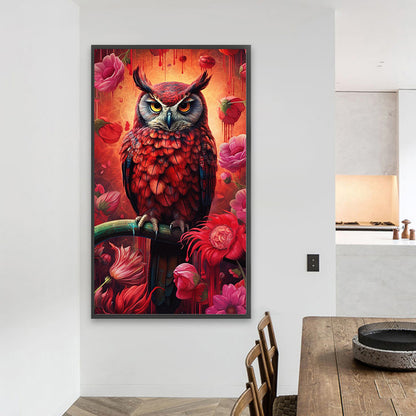 Red Owl - Full Square Drill Diamond Painting 40*70CM