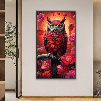 Red Owl - Full Square Drill Diamond Painting 40*70CM