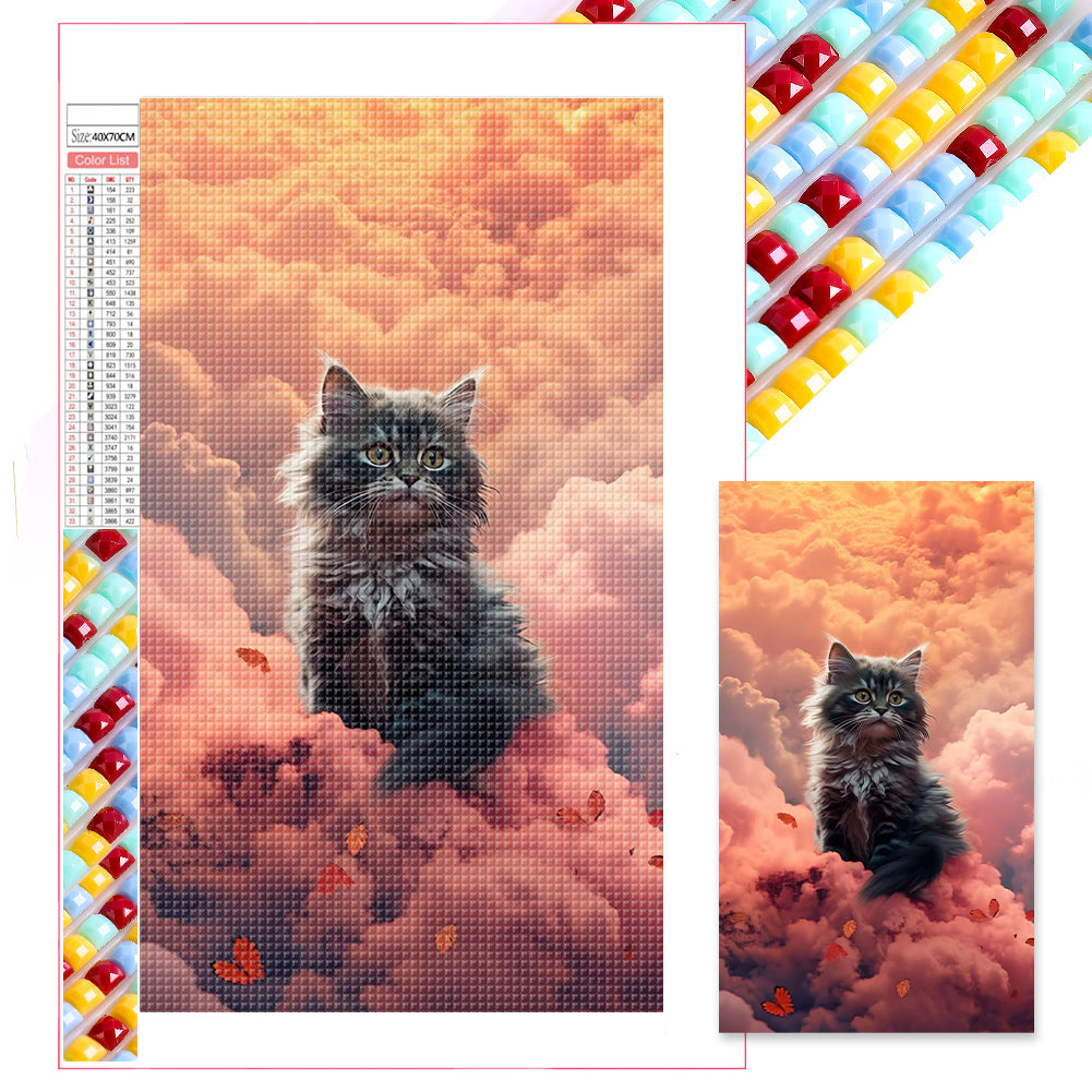 Cat In The Cloud - Full Square Drill Diamond Painting 40*70CM