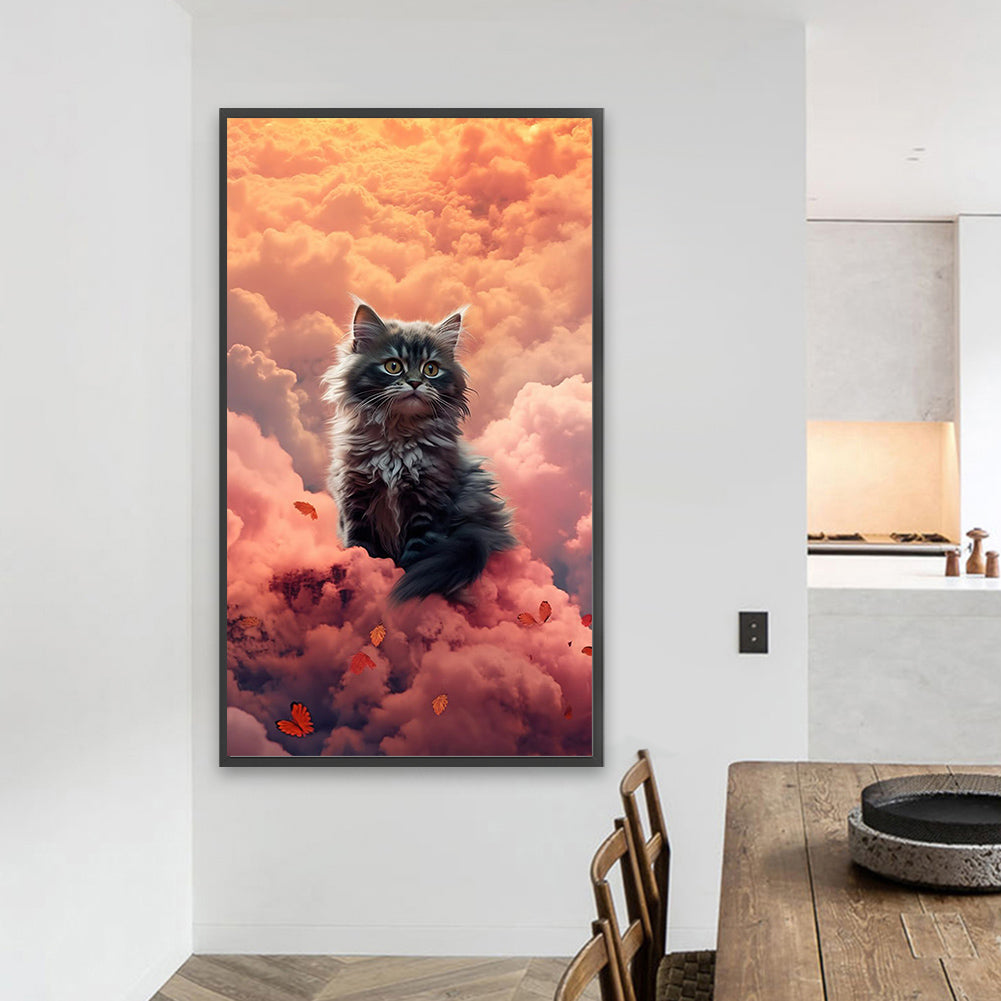 Cat In The Cloud - Full Square Drill Diamond Painting 40*70CM